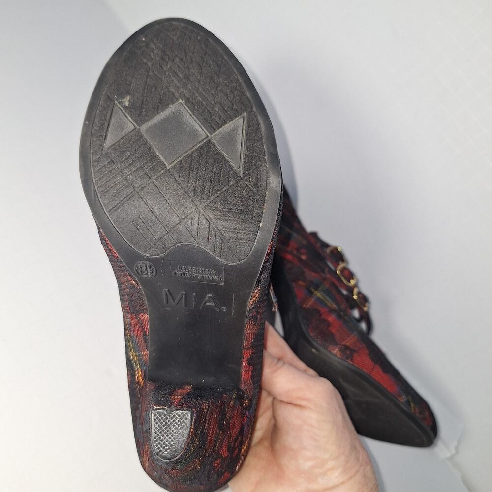 Y2K MIA Scarlett Plaid Mary Jane Heels Triple Strap Tartan Round Toe Size 8.5 - Picture 7 of 13